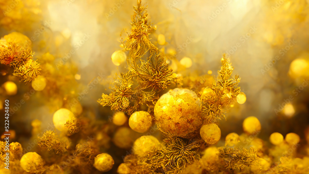 Poster 3d render gold abstract background with soft glowing backdrop texture for christmas and valentine.