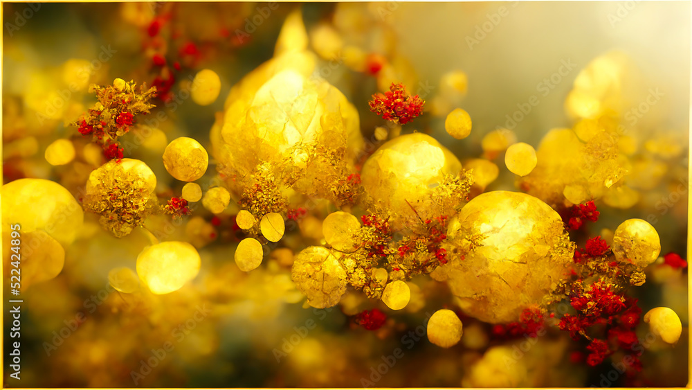 Aufkleber 3d render gold abstract background with soft glowing backdrop texture for christmas and valentine.