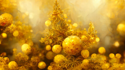 Obraz na płótnie Canvas 3D render gold abstract background with soft glowing backdrop texture for christmas and valentine.