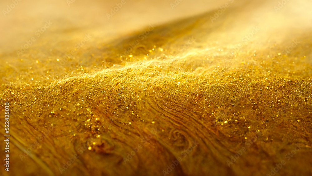 Poster 3d render gold abstract background with soft glowing backdrop texture for christmas and valentine.