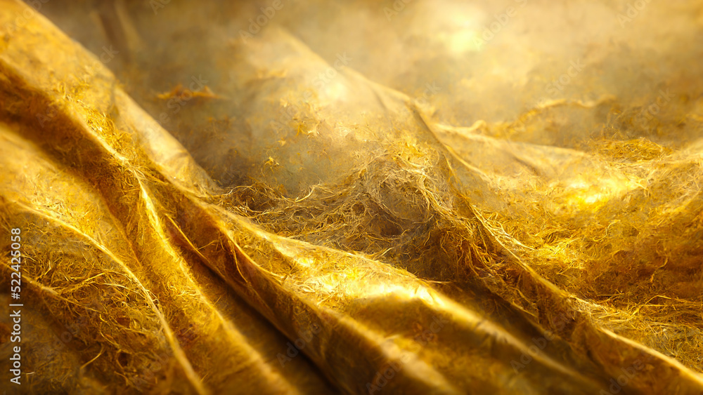 Aufkleber 3d render gold abstract background with soft glowing backdrop texture for christmas and valentine.