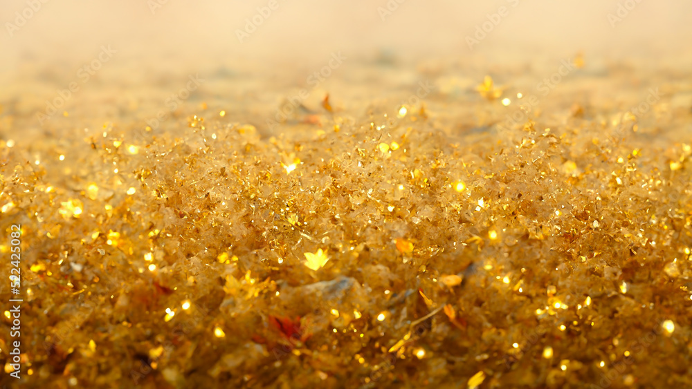 Poster 3d render gold abstract background with soft glowing backdrop texture for christmas and valentine.