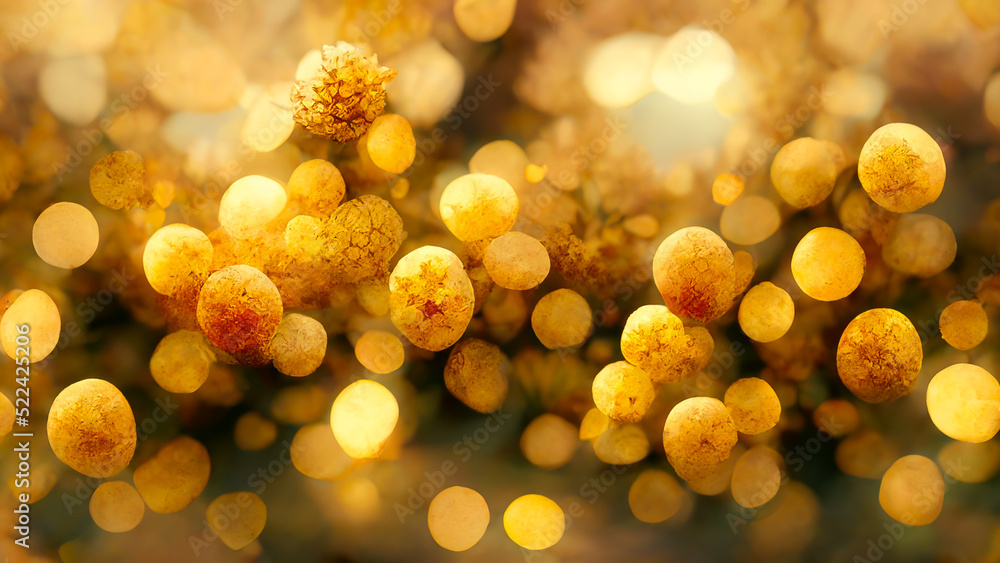 Poster 3d render gold abstract background with soft glowing backdrop texture for christmas and valentine.