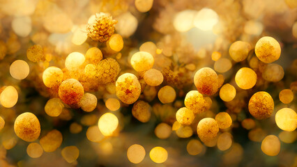 3D render gold abstract background with soft glowing backdrop texture for christmas and valentine.
