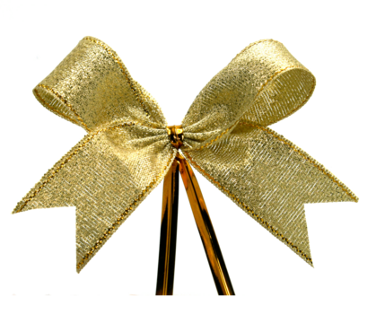 gold ribbon with bow on transparent background png file