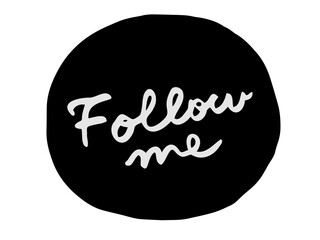 かわいい文字の吹き出しFollowme／手書き文字素材