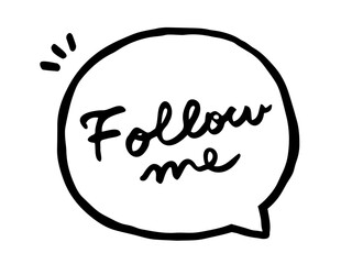 かわいい文字の吹き出しFollowme／手書き文字素材