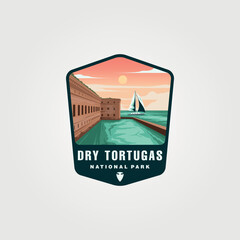 vector of dry tortugas sticker patch logo design, us national park emblem