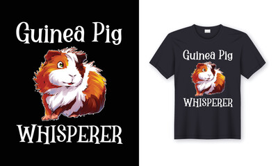 Guinea Pig T-Shirt Design Vector Template.