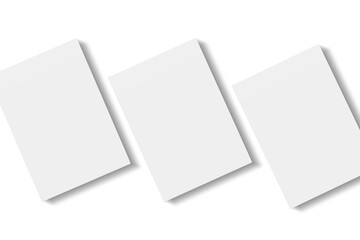 Blank paper illustration for mockup. Flyer or poster. 3D Rendering.