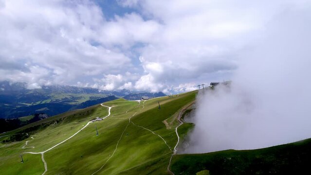 Aerial from top of Seceda