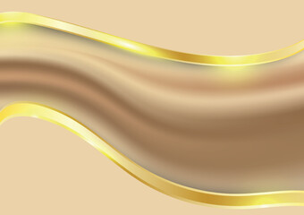 Luxury smooth gold wave background with copy space