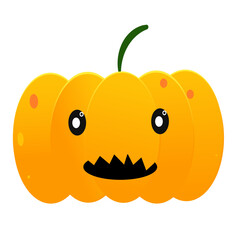 Fototapeta premium Funny Pumpkin halloween character, great design for any purposes. Cartoon vector illustration. Happy halloween. Cute autumn design.