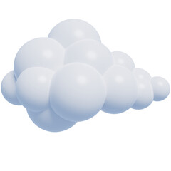 White 3d clouds.Cartoon fluffy clouds icon. 3d render illustration.