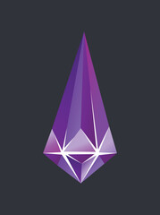 Jewelry gemstone. Precious stone or gem. Vector crystal icon. Isolated exquisite jewelry stone