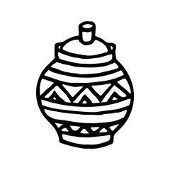 Doodle sugar bowl. Hand-drawn vector illustration