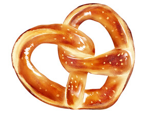 Set of bread and wheat pastry bakery watercolor painting llustration PNG