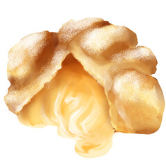 Set of dessert sweety meat and icecream watercolor painting PNG file