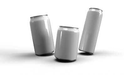A 3d rendering of 2 cans on tranaprent background