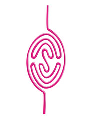 Drinking straw in abstract design or form. Color disposable plastic and flexible straw for beverage juice and cocktail. Vector illustration of curved pipe line