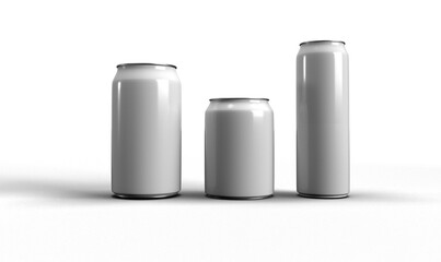 A 3d rendering of 2 cans on tranaprent background
