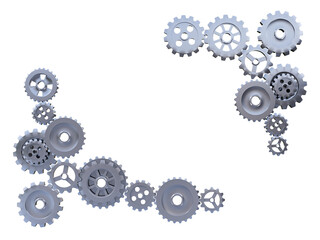 a 3d rendered image of machine gears