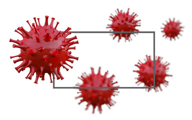 3d rendering of simple covid-19 virus model