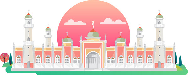 illustration asia landmarks, Travel popular landmark architecture Asia