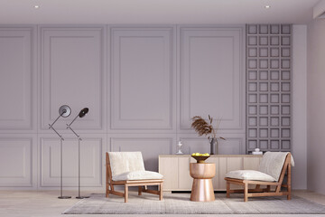 3d rendering,3d illustration, Interior Scene and  Mockup,furniture designer render 3D model Armchair  living room.