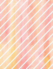 Orange Watercolor Stripes Background