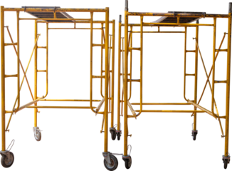 Scaffolding yellow on transparent background.