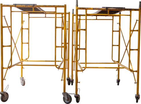 Scaffolding yellow on transparent background. - Powered by Adobe