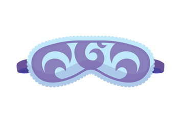 Sleep mask. Eye protection accessory and prevention of healthy sleep. Blindfold symbol in cartoon style. Design of relaxation wear for night