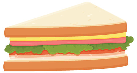 Sandwich in cartoon style