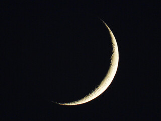 Fototapeta na wymiar waxing crescent moon phase