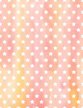 Orange Star Watercolor Background