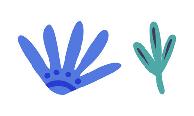 Obraz premium Bright leaves set. Mexican ethnic folk ornament design element cartoon vector illustration