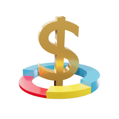 pie chart with dollar sign