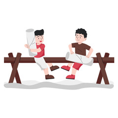 Kids Pillow Fight Game Sticker