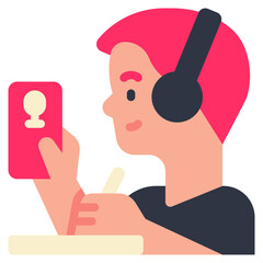 listening flat icon