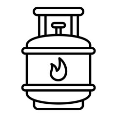 Gas Cylinder Line Icon