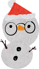  watercolor  cute funny snowman