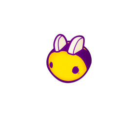 Obraz premium bee isolated kawaii cute drawing illustration orange and purple baby isolated