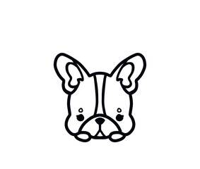 French bulldog for coloring adorable cute kawaii drawing illustration cartoon isolated