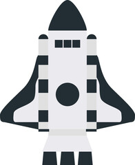 Space rocket for start up concept. Vector illustration isolated on white background.