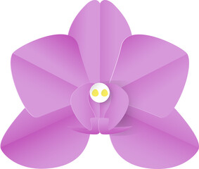 Orchid in paper cut style. Cut out background. Loy Krathong festival.