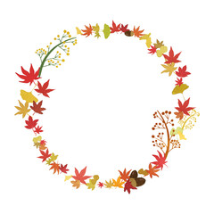 Cute autumn image illustration frame