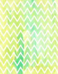 Green Watercolor Chevron Background