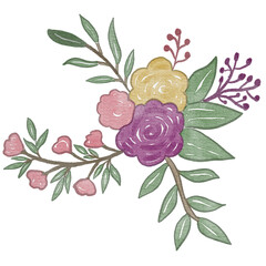 Decorative flowers Watercolor
