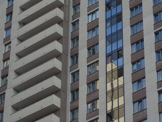 Full-color horizontal photo. Linear geometric composition. An inanimate landscape of parts of the...